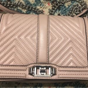 EUC Rebecca Minkoff Love Chevron Crossbody Handbag Vintage Pink